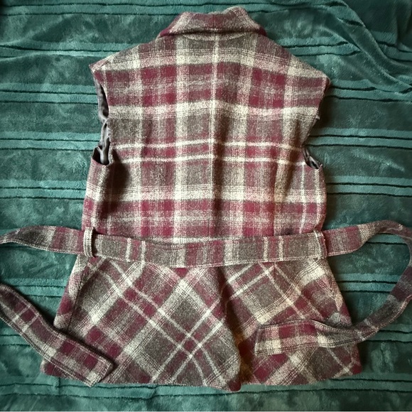Vtg pendleton virgin and lamp wool plaid belted vest size L made in USA - Picture 8 of 15